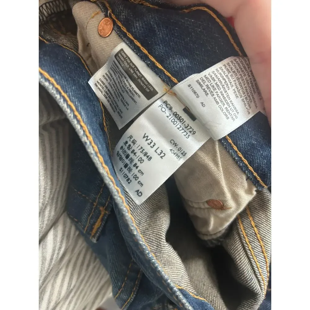 NWT Levi's 501 Original Men's Jeans Dark Wash Straight Leg Denim Levis 33 x 32